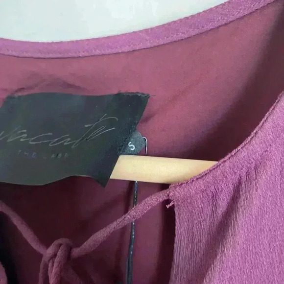 Escada Smocked Ruffle Dress Maroon Size Small - Picture 11 of 11